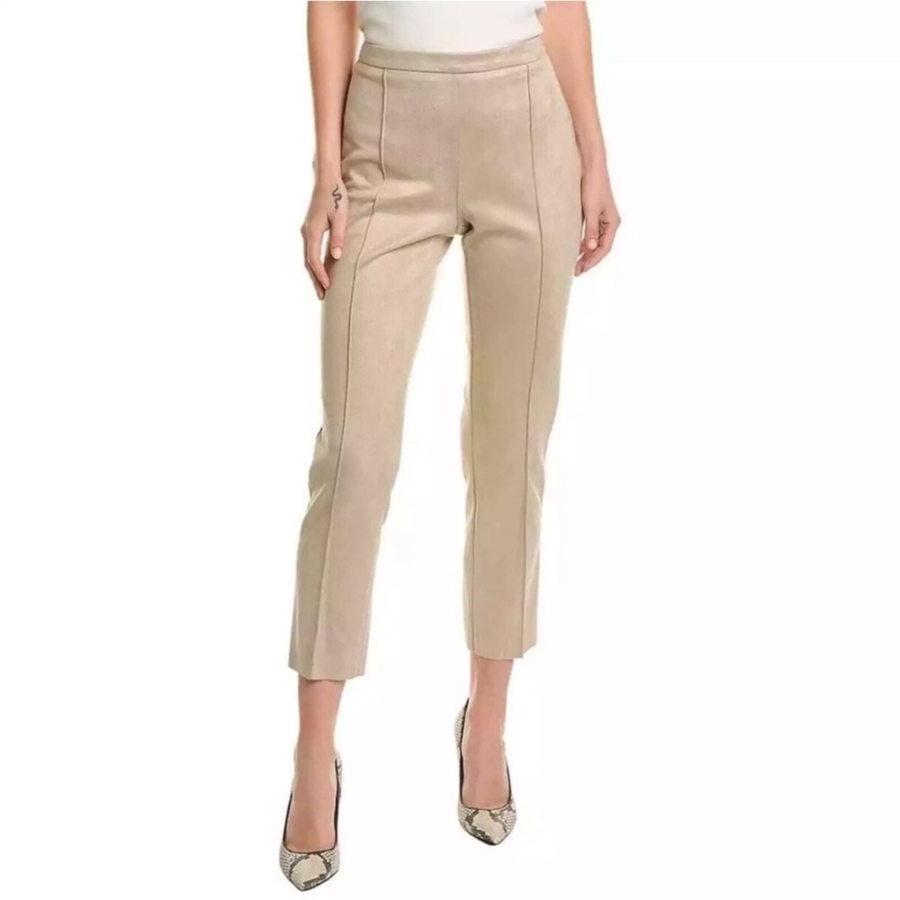 New Vince Camuto Cropped Tan Pintuck Pants Ankle Pull On Size XS